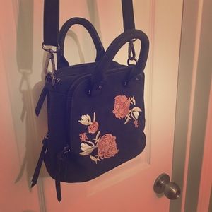 Embroidered Rose Crossbody Purse